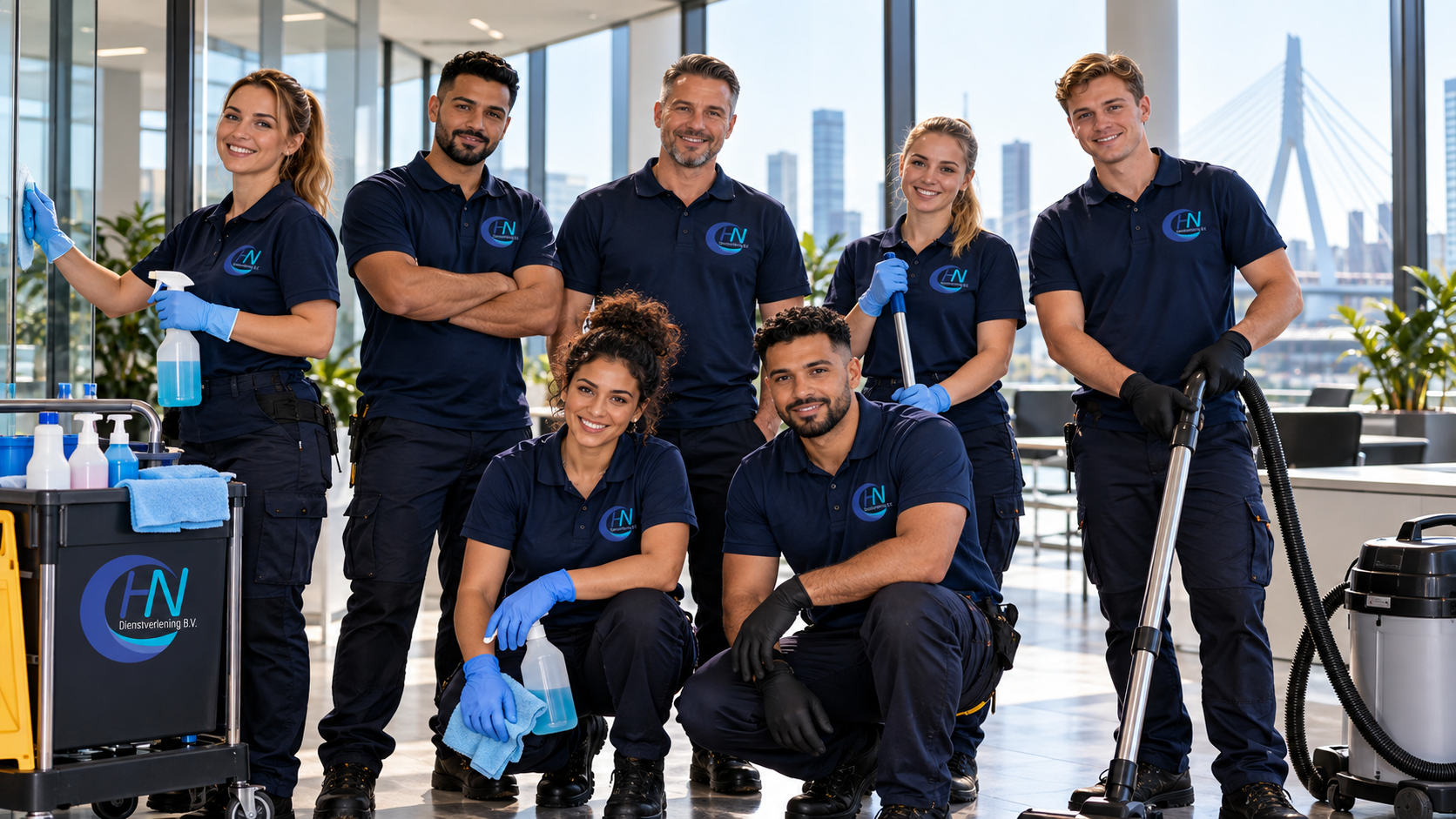 Professioneel schoonmaakteam van HN Dienstverlening B.V.
